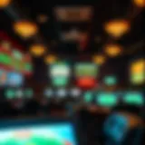 Interior view of Hammond Sportsbook showcasing betting screens and seating