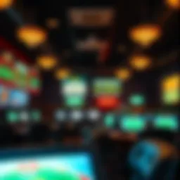 Interior view of Hammond Sportsbook showcasing betting screens and seating