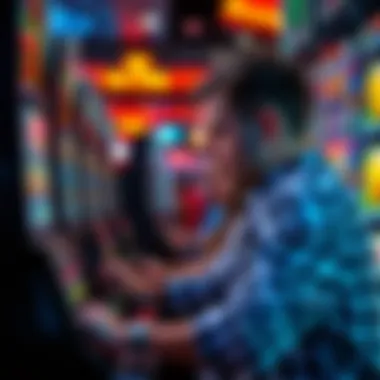 Immersed in the Thrill of the Game Depiction of a player immersed in gameplay, highlighting the excitement of spinning reels