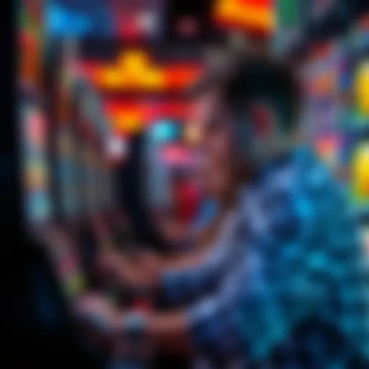 Immersed in the Thrill of the Game Depiction of a player immersed in gameplay, highlighting the excitement of spinning reels