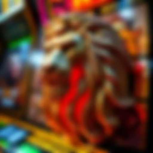 Majestic lion symbol on the slot machine