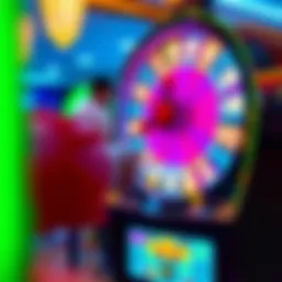 A vibrant display of a lucky wheel slot machine in action