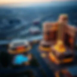 Aerial view of an MGM casino resort showcasing its grandeur