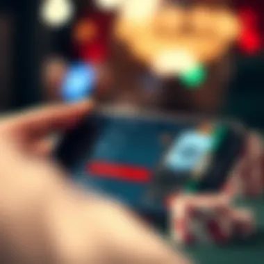 A close-up of a smartphone showcasing a poker game finder app in action.