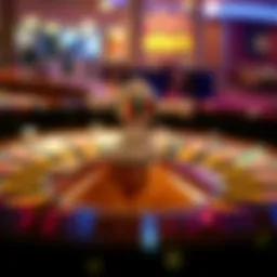 Roulette wheel with vibrant colors and markings