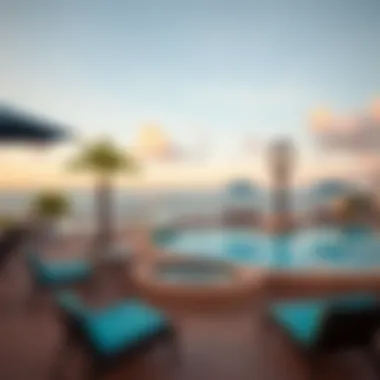 Outdoor pool area with stunning ocean views