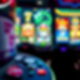 A detailed view of a vibrant online casino interface showcasing various games