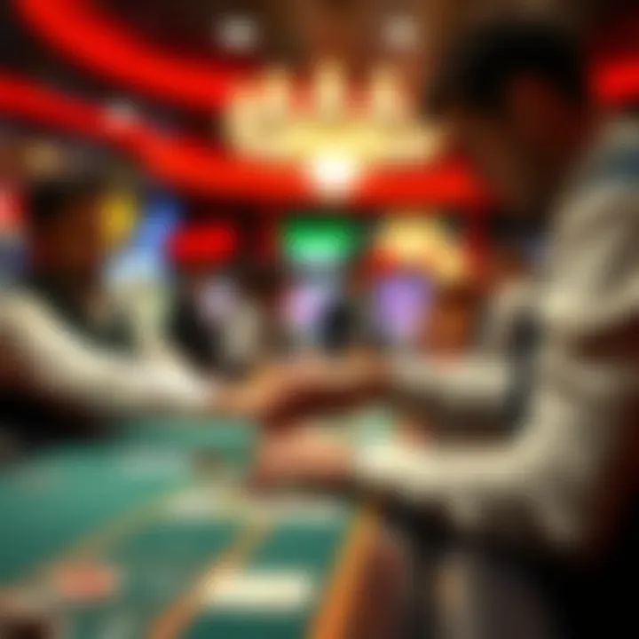 Close up of a gambling transaction at the betting counter