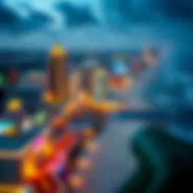 Aerial view of Atlantic City showcasing vibrant casinos and beaches