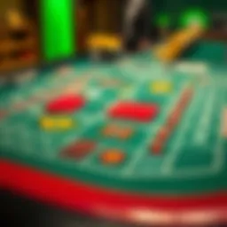 Craps table layout highlighting various betting options