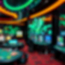 Virtual casino environment showcasing various games