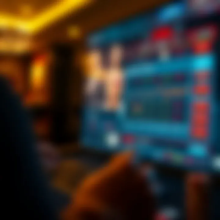 Digital interface of an online gambling platform